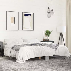 Okvir za krevet boja hrasta 200x200cm konstruirano drvo i metal