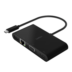 BELKIN USB-C Multimedia+Charge Adapter Crni