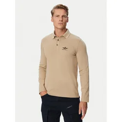 Aeronautica Militare Polo majica 262PO1947UJ00703 Rjava Regular Fit