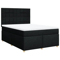 Vidaxl Box spring postelja z vzmetnico črna 160x200 cm blago