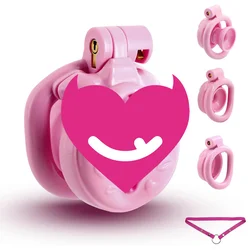 SuperLove Sissy Inverted Chastity Cage with Negative Bondage Gear Pink