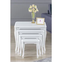 Hanah Home set od 4 umetnutih stočića Roma Avangart, beli
