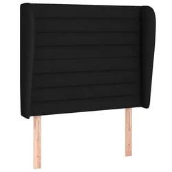 Vidaxl Vzglavje z ušesi črno 93x23x118/128 cm blago