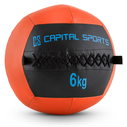 Capital Sports WallBa 6, narančasta, 6 kg, Wall Ball, umjetna koža