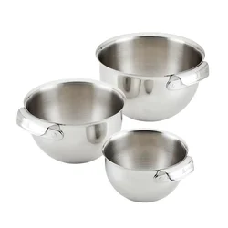 Kuhinjska skleda DOLOČILA, set 3 kosov, srebrna, nerjaveče jeklo, Hestan