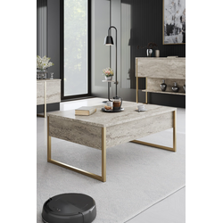 Hanah Home Klub sto Luxe Bež-Zlatni
