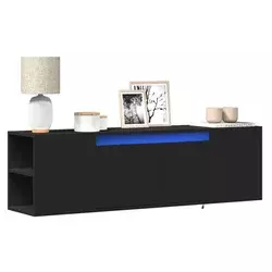 Zidni TV ormarić s LED svjetlima crni 135x31x39,5 cm