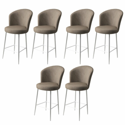 HANAH HOME Set 6 barskih stolica Alte Cappuccino White