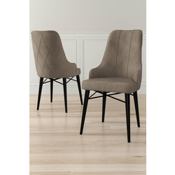 HANAH HOME Set 4 stolice Neta Cappuccino Black