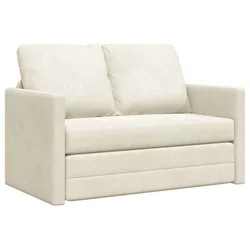 Krevet na razvlačenje Krema 204 x 122 x 60 cm Baršun