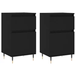 Komode 2 kom crne 40 x 35 x 70 cm od konstruiranog drva