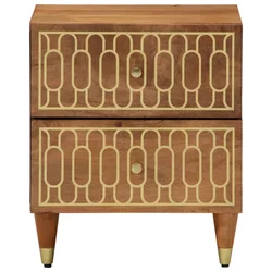 Vidaxl vidaXL Nočne omarice, komplet 2, 40x33x46 cm, masiven mangov les