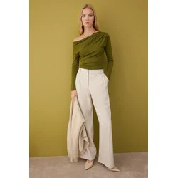 Trendyol Milla ženska bluza Twoaw26Bz00138, Maslinasto zelena-zelena