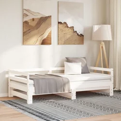 Dnevni krevet na izvlačenje bez madraca bijeli 80x200 cm