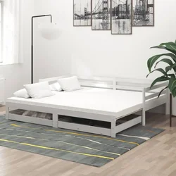 Dnevni ležaj na izvlačenje 2 x (90 x 200) cm bijeli od borovine