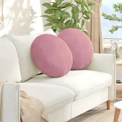 Jastučići za sjedenje 2 pcs Ružičasta O50 x 19 cm Baršun