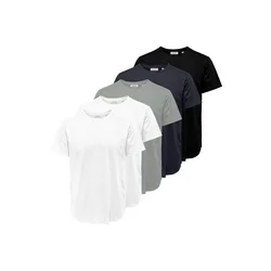 Only & Sons Majica ONSJEFF marine/pegasto siva/črna/bela