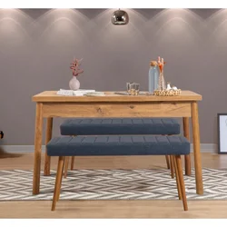 HANAH HOME Trpezarijski sto sa 2 klupe Costa 1048 Atlantic Pine Dark Blue