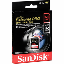 SanDisk Extreme Pro SDXC 128GB 170MB V30 U3 SDSDXXY-128G-GN4IN
