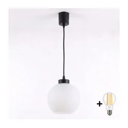 Brilagi - LED luster na sajli RETRO GLASS 1xE27/60W/230V prečnik 15 cm crna/bela