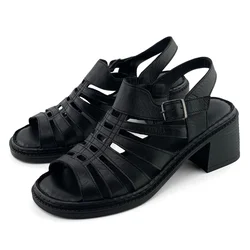 Mona Shoes Ženske sandale, Soft uložak, Kožne, Crne