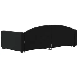 Greatstore Izvlečna dnevna postelja črna 100x200 cm žamet