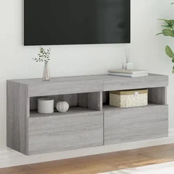 Zidni TV ormarić s LED svjetlima boja hrasta 100x30x40 cm