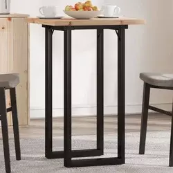 Blagovaonski stol O-oblika 50x50x75,5 cm od borovine i čelik