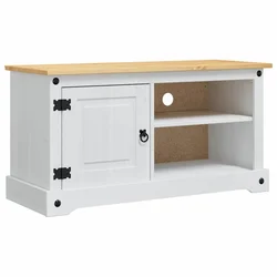 TV ormar Corona Bijelo 100 x 40 x 52 cm Čvrsto borovo drvo