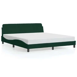 Vidaxl Posteljni okvir Dover temno zelen 180x200 cm žamet