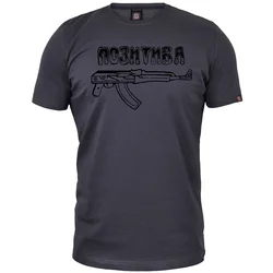 011Shop Muška majica kratkih rukava Pozitiva, Tamnosiva