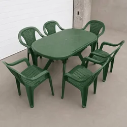 Baštenska garnitura 6 stolica Valerija Varijant i sto 120x80cm, Zeleni