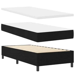 Vidaxl LED Box Spring Postelja z vzglavjem Črna 100 x 200 cm blago
