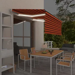 Tenda na ručno uvlačenje i roleta LED 3,5x2,5m narančasto-smeđa