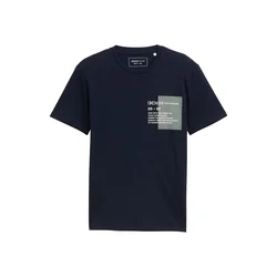 TOM TAILOR DENIM Majica mornarska/pegasto siva