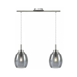 BRILAGI - LED luster na sajli RETRO GLASS 2xE27/60W/230V matirani hrom/zadimljena siva