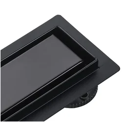 shumee BASIC Drain Black Linearni odtok črne barve 110 cm