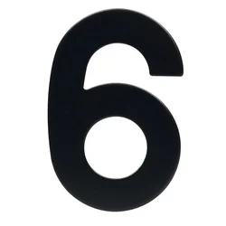 STREFA Hišna številka 6 95mm iz nerjavečega jekla črna