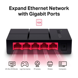 Mercusys MS105G V2.3, 5-Port 10/100/1000 Mbps Desktop Switch