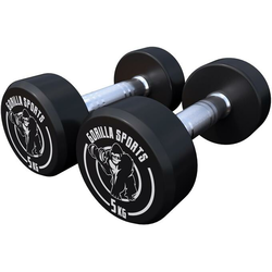 GORILLA SPORTS Okrugle gumirane bučice (2 x 5 kg)