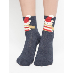 Socks with the application grey bear