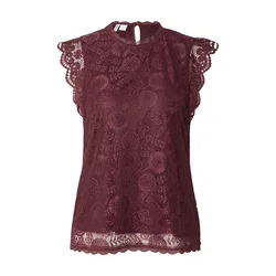 PIECES Bluza PCOLLINE vinsko rdeča