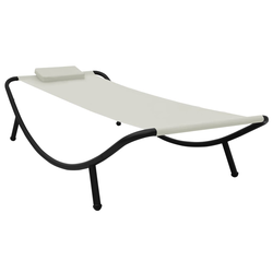 Vrtni ležaj krem 200 x 90 cm čelični
