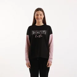 Lotto Ženski duks Fiore cb crewneck, Crni