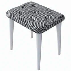 Lessentiel Maison Tabure 45x45x35cm, Crno-Belo