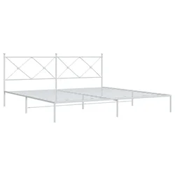 Vidaxl Kovinski posteljni okvir z vzglavjem bel 193x203 cm