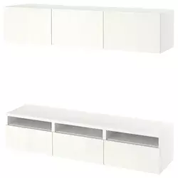 BESTA TV stalaža, bela/Selsviken v. sjaj bela, 180x42x185 cm