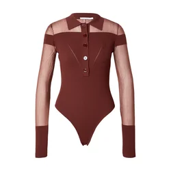 PATRIZIA PEPE Bodi majica MAGLIA rjava
