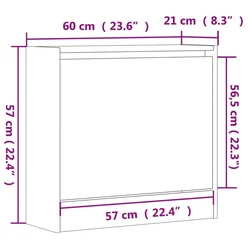 Ormarić za cipele boja hrasta 60x21x57 cm konstruirano drvo