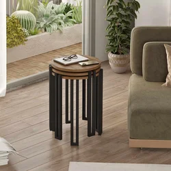 Hanah Home Set uklopivih stočića, 3 komada, Braon
